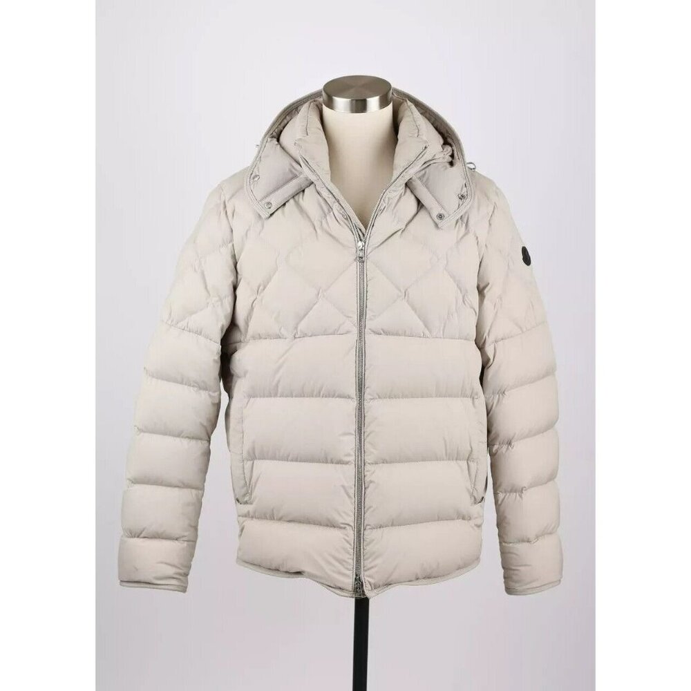 $1950 Moncler Cecaud Down Jacket w/ Removable Hood SZ 6/3XL Light Beige MINT